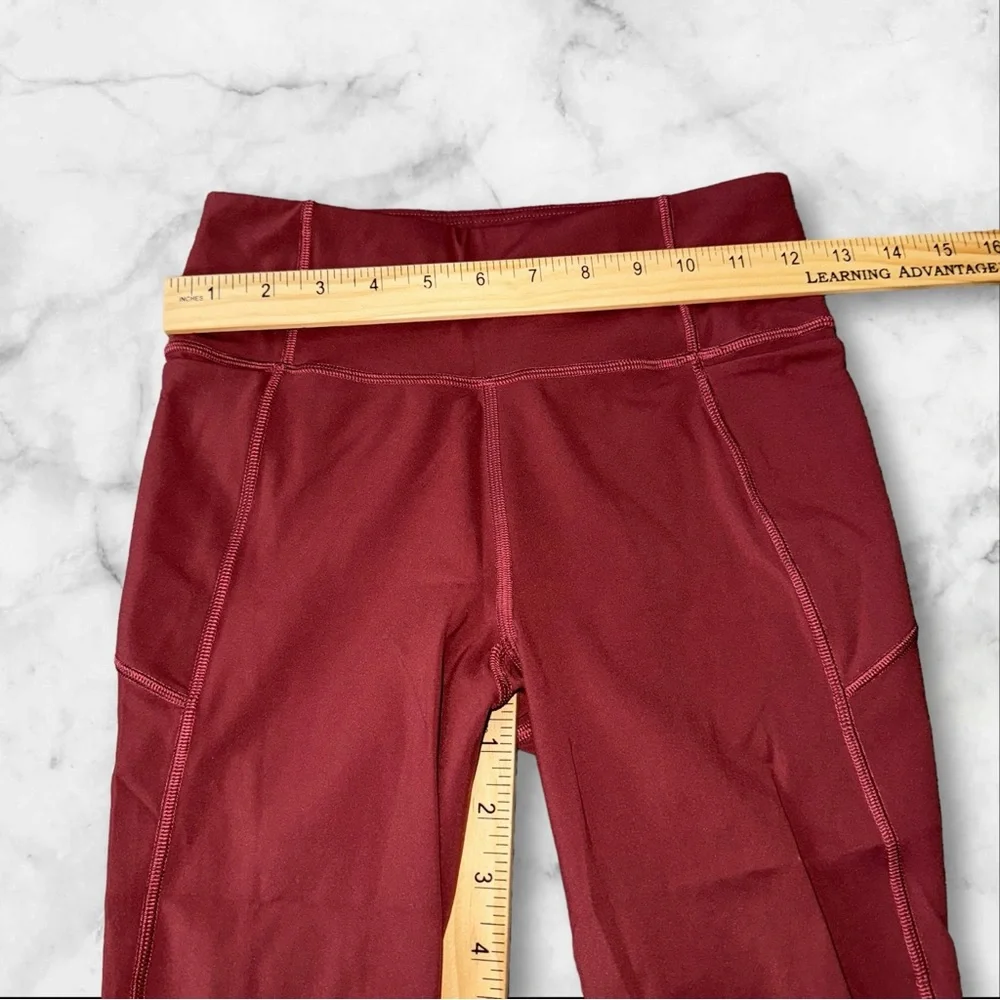 Lululemon Leggings 21 in Cropped Cassis Maroon Size 4 Womens Time‎ To Sweat - Picture 7 of 7